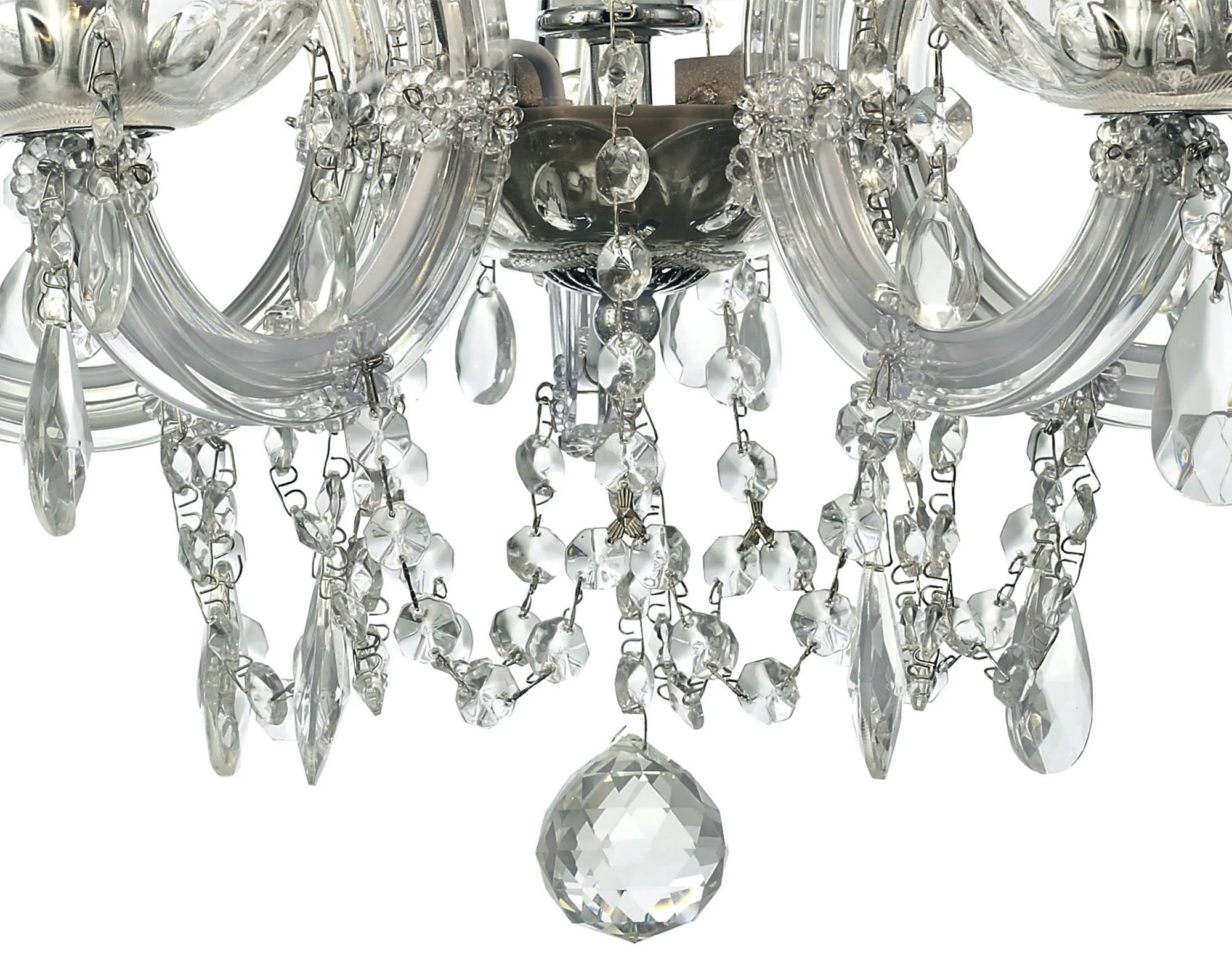 Gabrielle Glass Chandelier 5 Light (Glass Sconce) Polished Chrome D0020  Deco Gabrielle